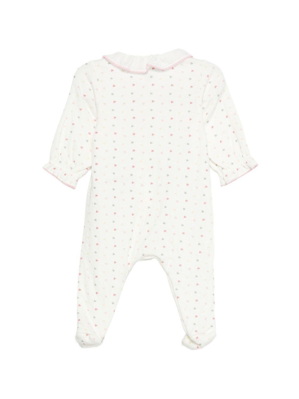 Tutina per neonata Petit Bateau bianca con stampa a cuori - Rubino Kids