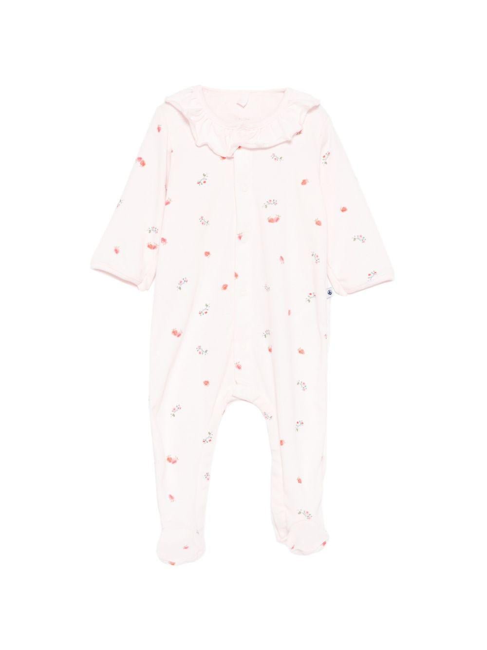 Tutina per neonata Petit Bateau rosa con stampa a fiori - Rubino Kids