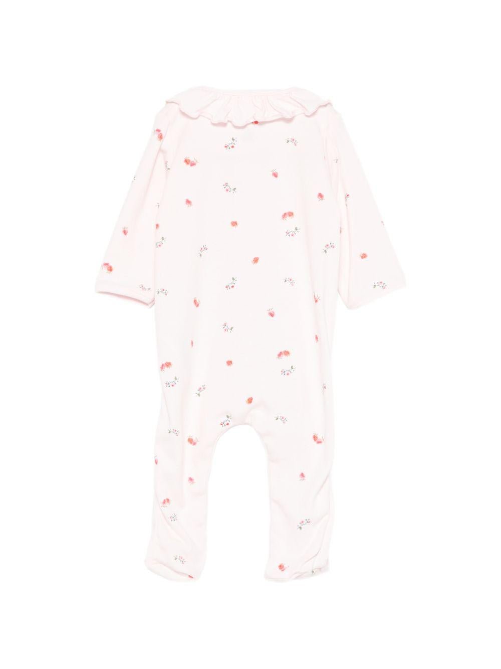 Tutina per neonata Petit Bateau rosa con stampa a fiori - Rubino Kids