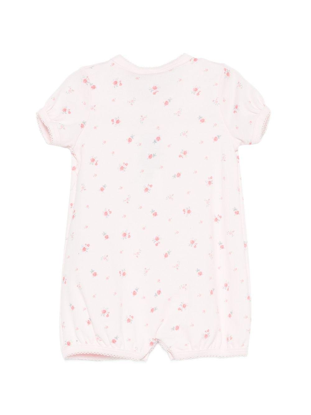 Tutina per neonata Petit Bateau rosa con stampa floreale - Rubino Kids