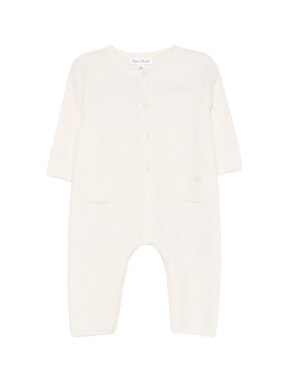 Tutina per neonata Tartine Et Chocolat bianca con maglia intrecciata - Rubino Kids