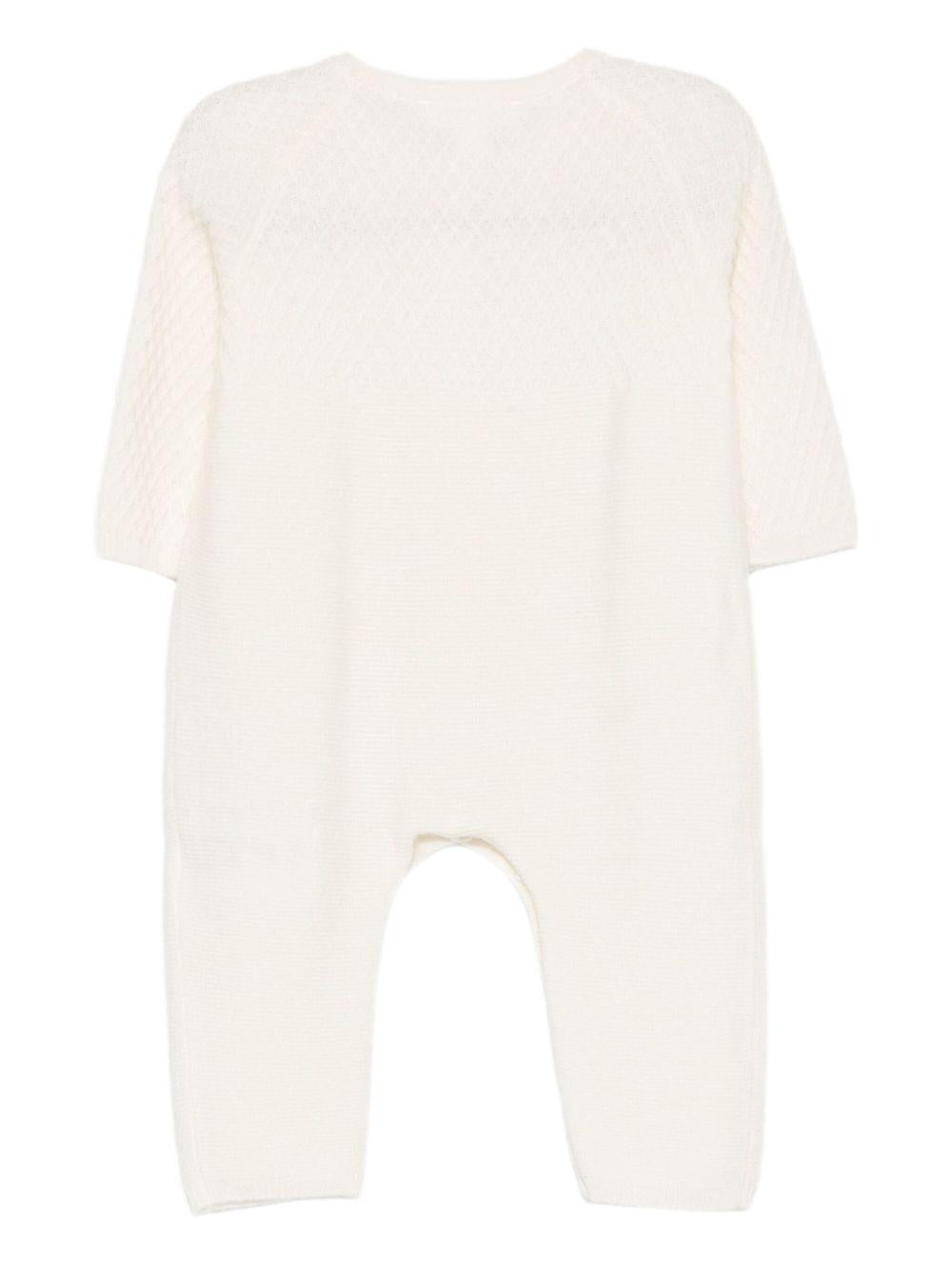 Tutina per neonata Tartine Et Chocolat bianca con maglia intrecciata - Rubino Kids