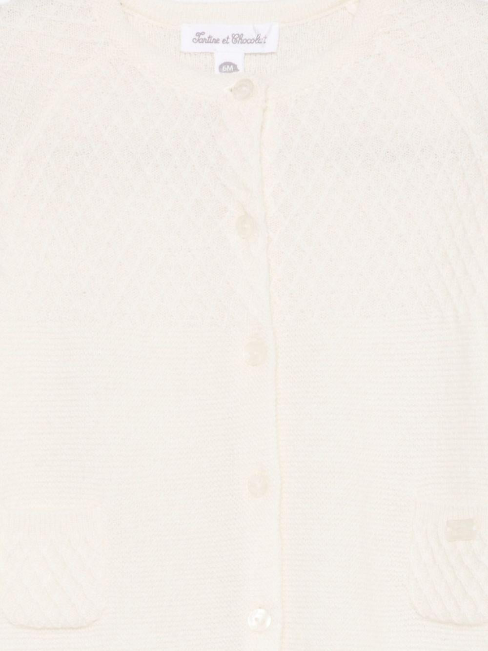 Tutina per neonata Tartine Et Chocolat bianca con maglia intrecciata - Rubino Kids