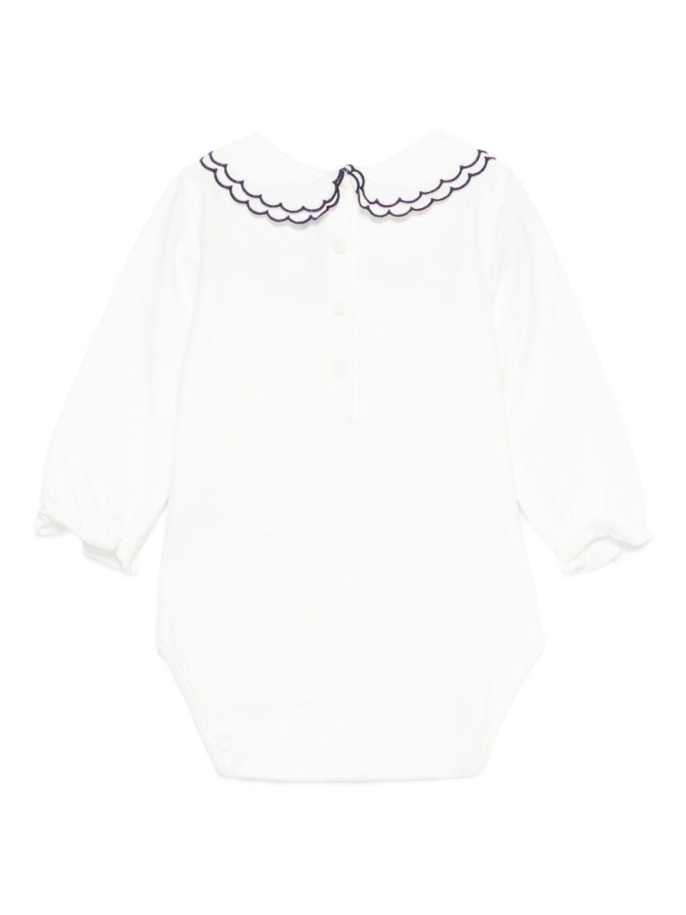 Tutina per neonata Tartine Et Chocolate bianca con ricamo blu - Rubino Kids