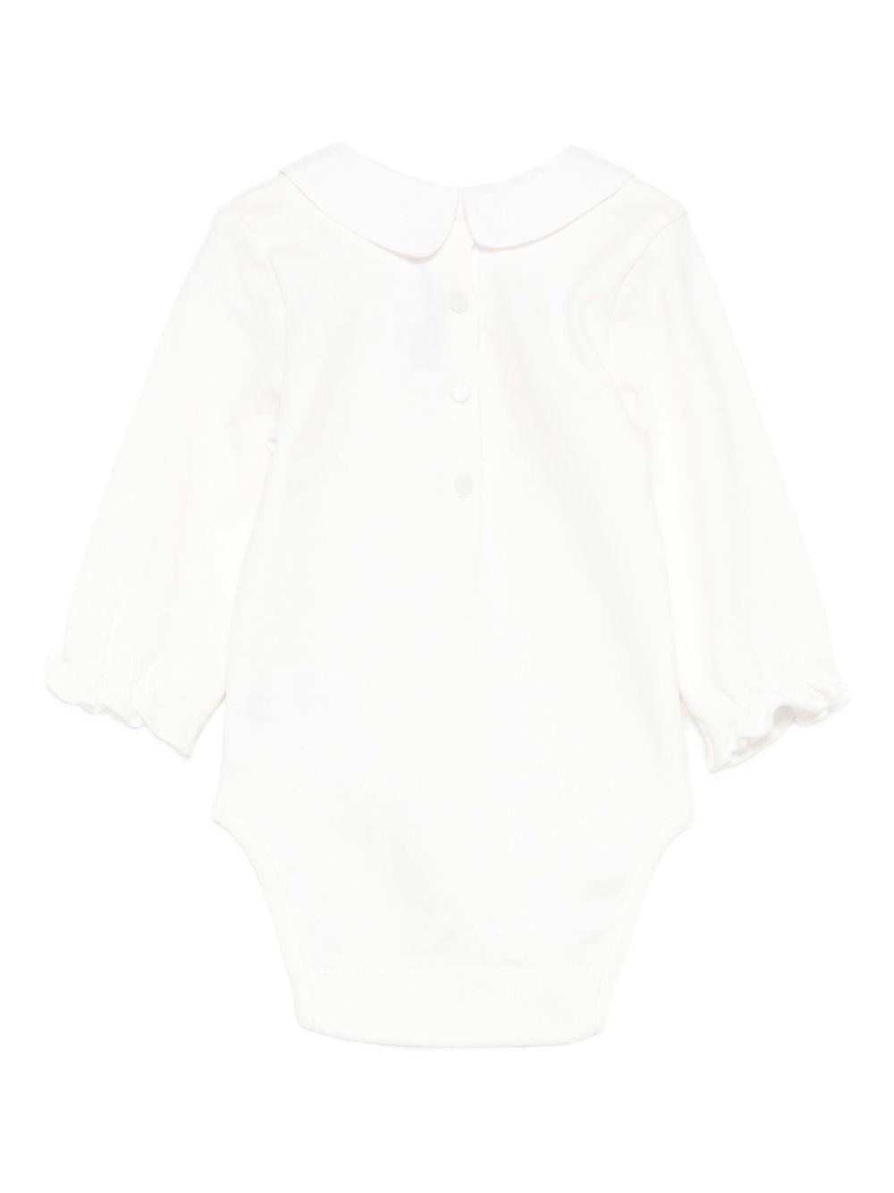 Tutina per neonata Tartine Et Chocolate bianca con ricamo floreale azzurro - Rubino Kids