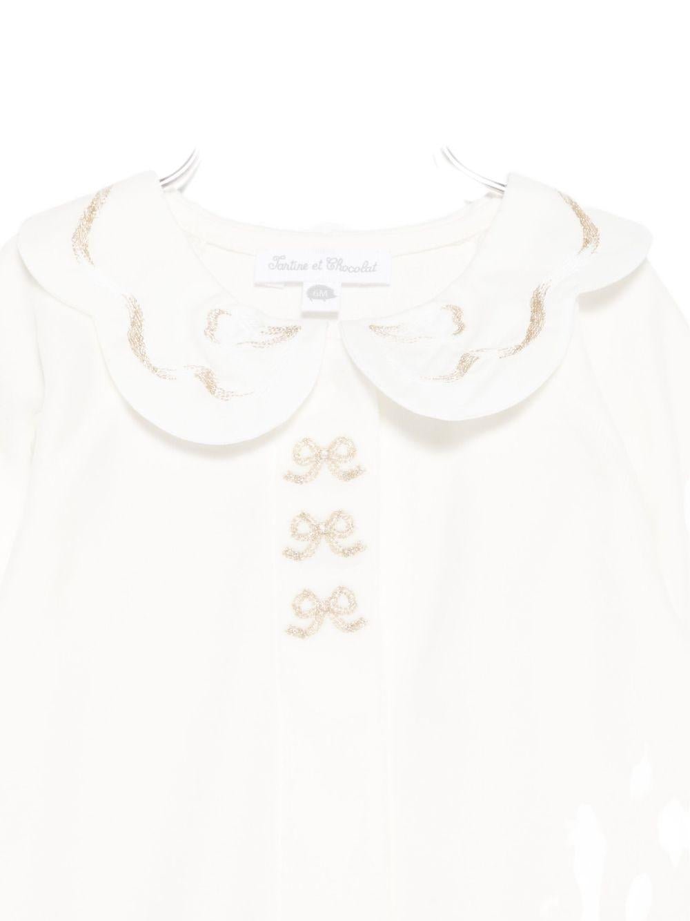 Tutina per neonata Tartine Et Chocolate bianco con colletto smerlato - Rubino Kids