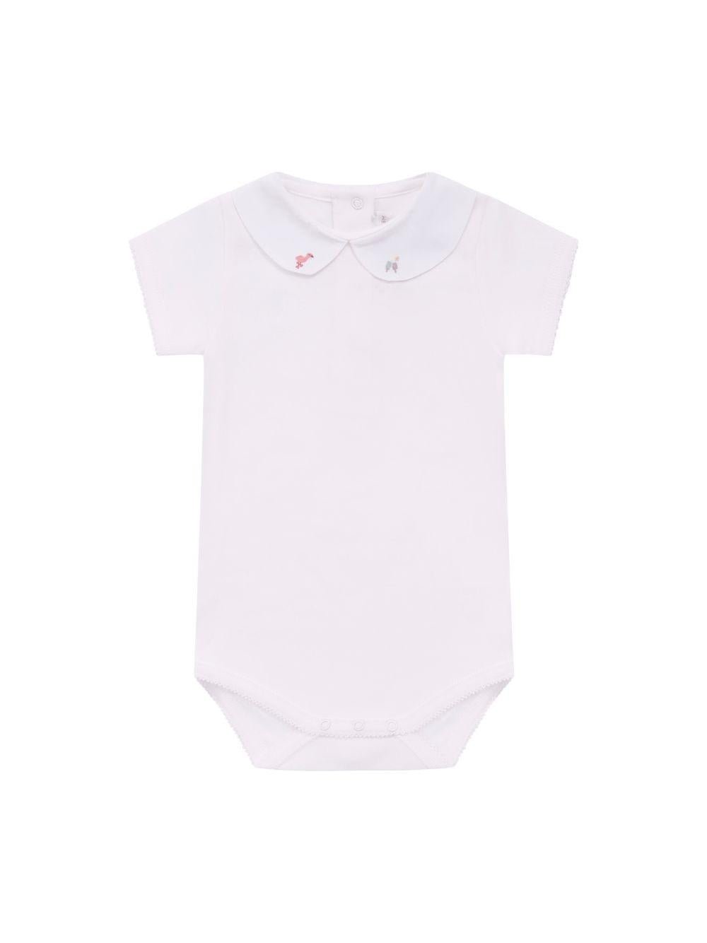 Tutina per neonati Bonpoint bianca con colletto ricamato - Rubino Kids