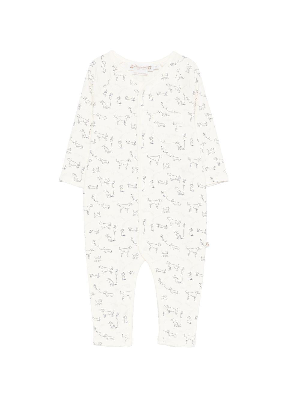Tutina per neonati Bonpoint bianco con stampa cagnolini all - over - Rubino Kids