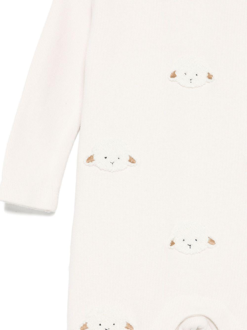 Tutina per neonati Donsje beige con applicazione agnello - Rubino Kids