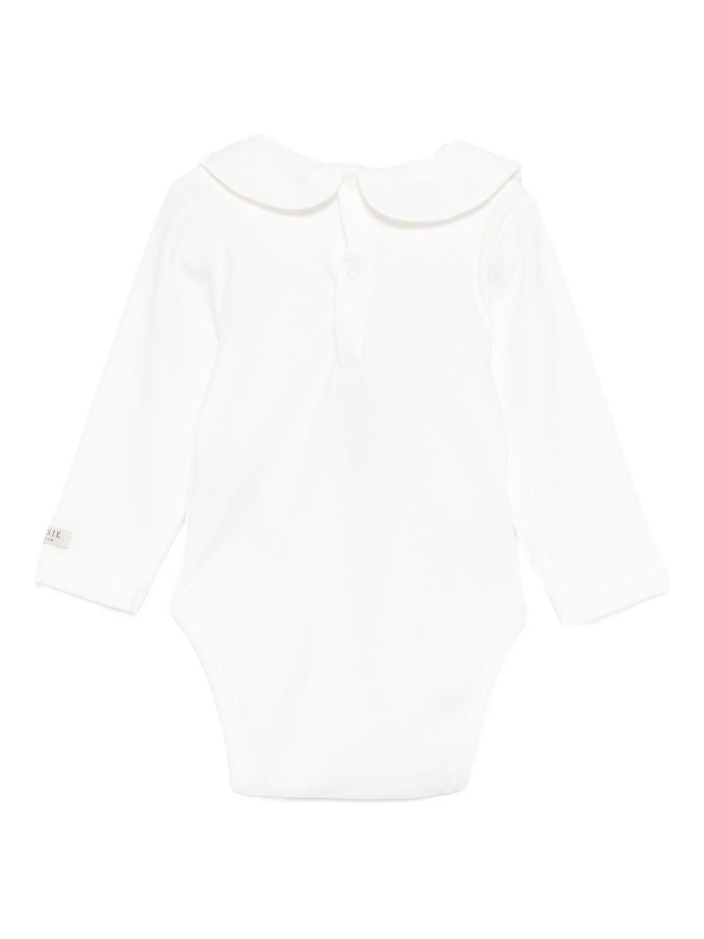 Tutina per neonati Donsje bianca con colletto alla Peter Pan - Rubino Kids