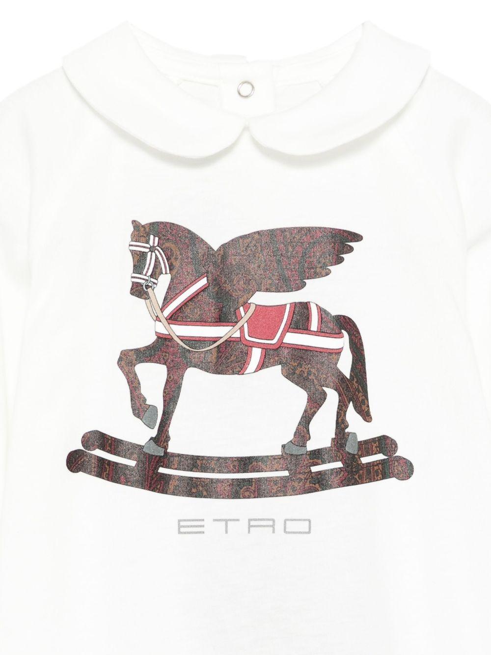 Tutina per neonati ETRO Kids bianca con motivo Pegaso - Rubino Kids