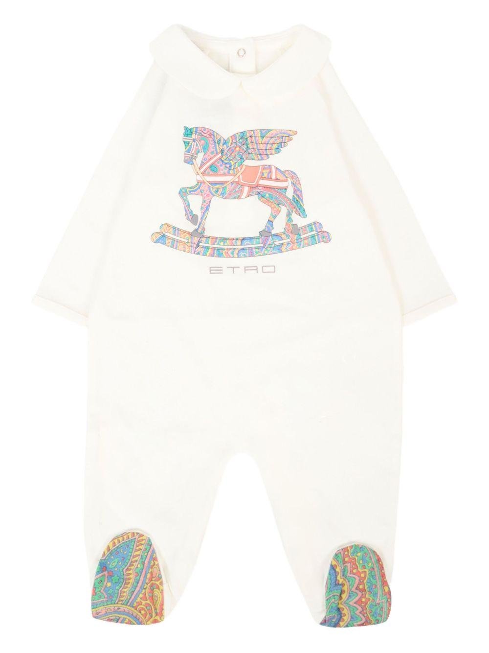 Tutina per neonati ETRO Kids bianca con motivo Pegaso - Rubino Kids