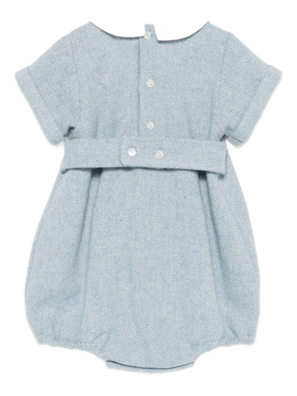 Tutina per neonati Mariella Ferrari azzurra con colletto alla Peter Pan - Rubino Kids