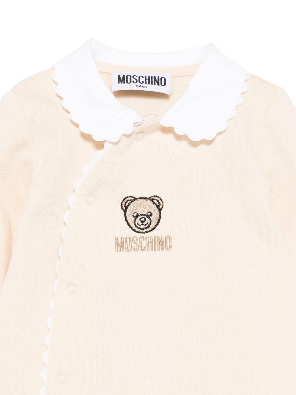 Tutina per neonati Moschino Kids beige con ricamo Teddy Bear - Rubino Kids