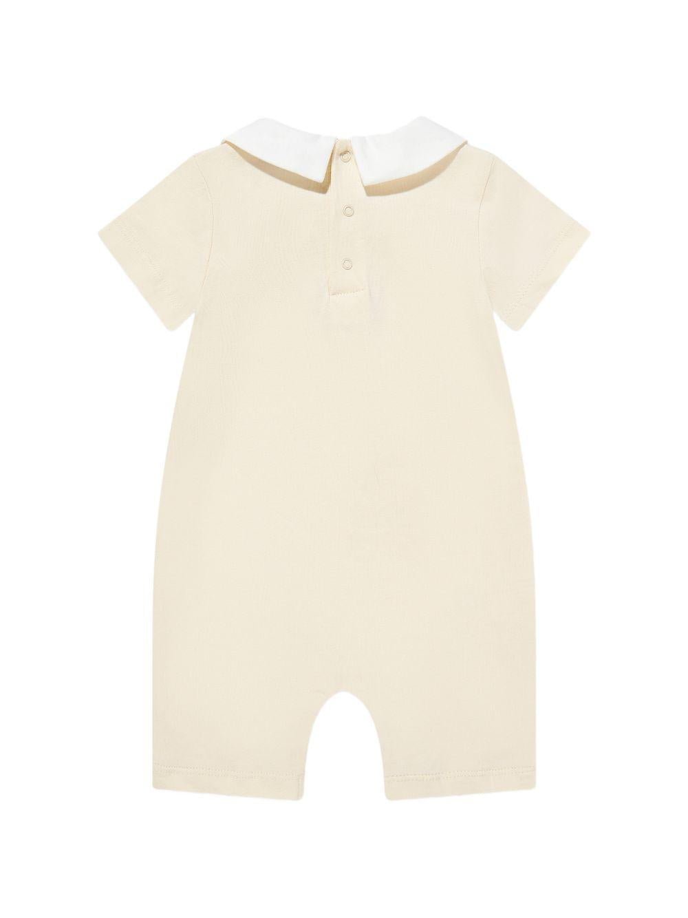 Tutina per neonati Moschino Kids beige con stampa Teddy Bear su nuvola - Rubino Kids