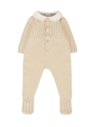 Tutina per neonati Paz Rodrìguez beige con colletto alla Peter Pan - Rubino Kids