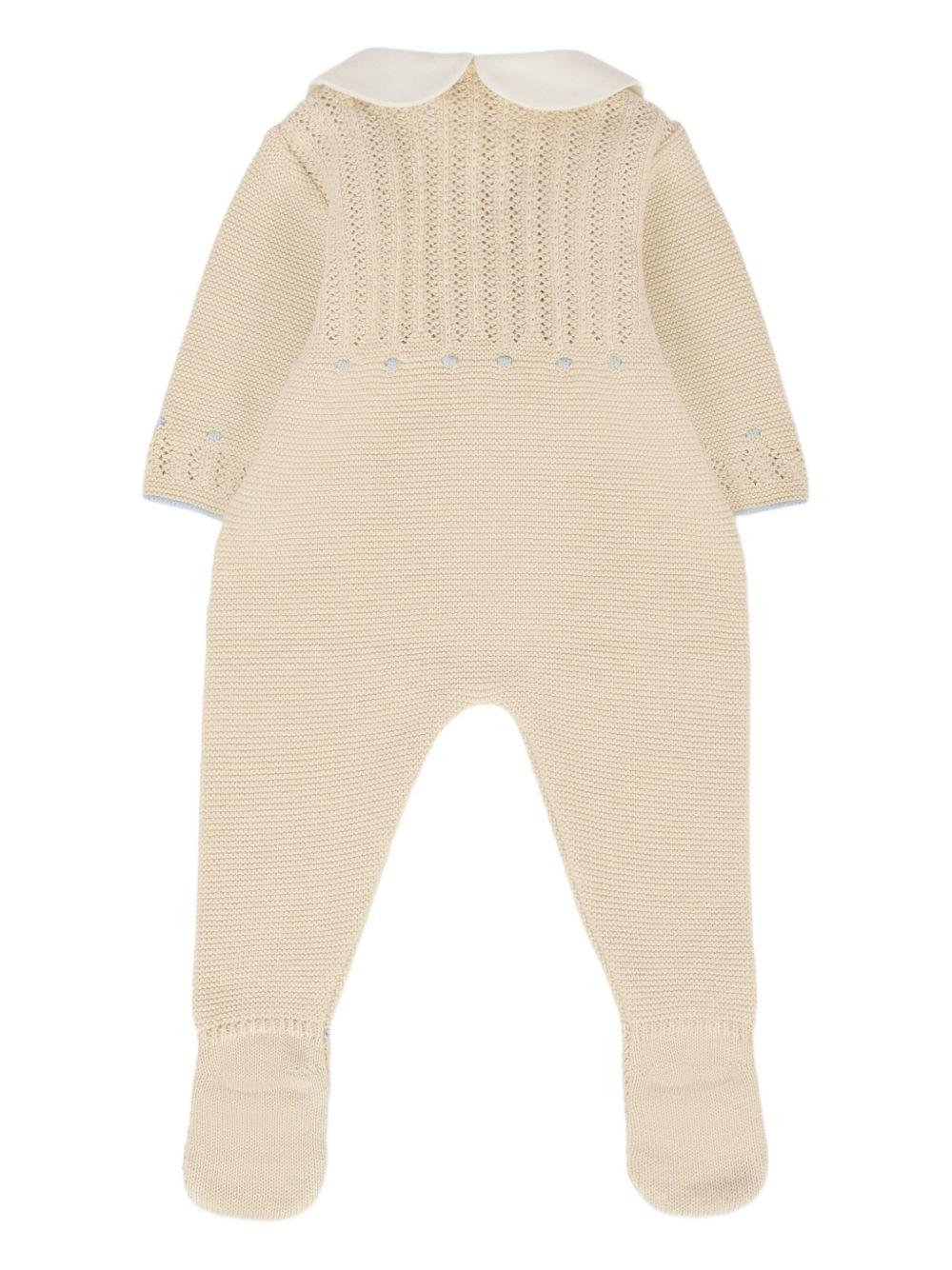 Tutina per neonati Paz Rodrìguez beige con colletto alla Peter Pan - Rubino Kids
