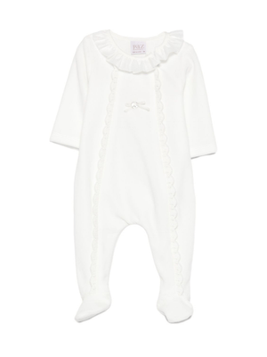 Tutina per neonati Paz Rodrìguez bianca con ruches