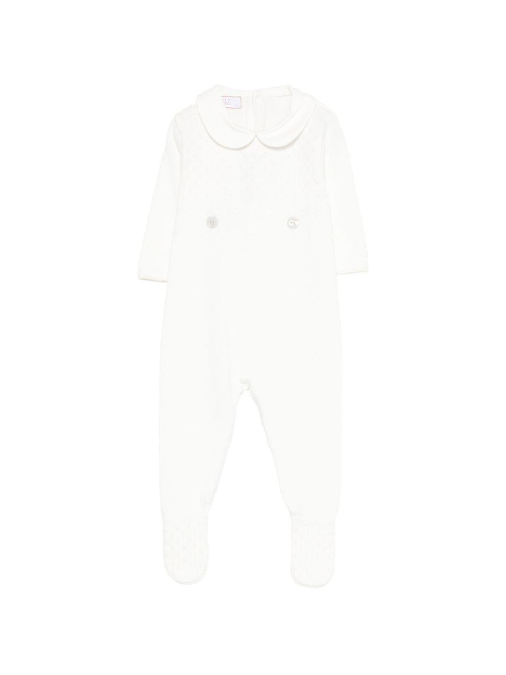 Tutina per neonati Paz Rodriguez bianca lavorata a maglia - Rubino Kids