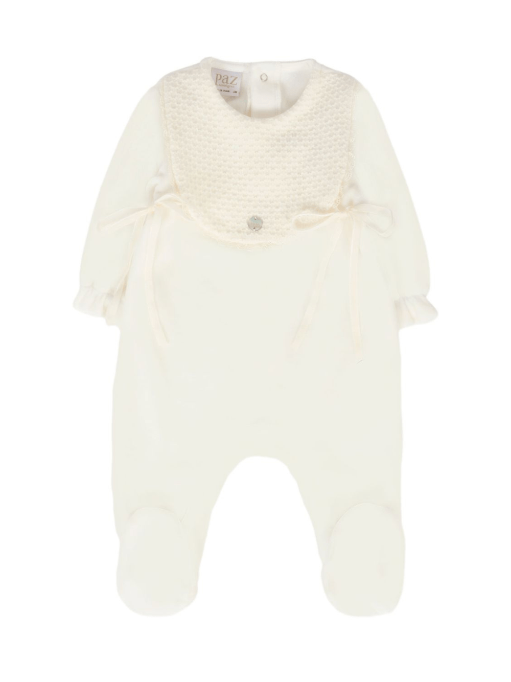 Tutina per neonati Paz Rodrìguez bianco con dettaglio con ruches - Rubino Kids