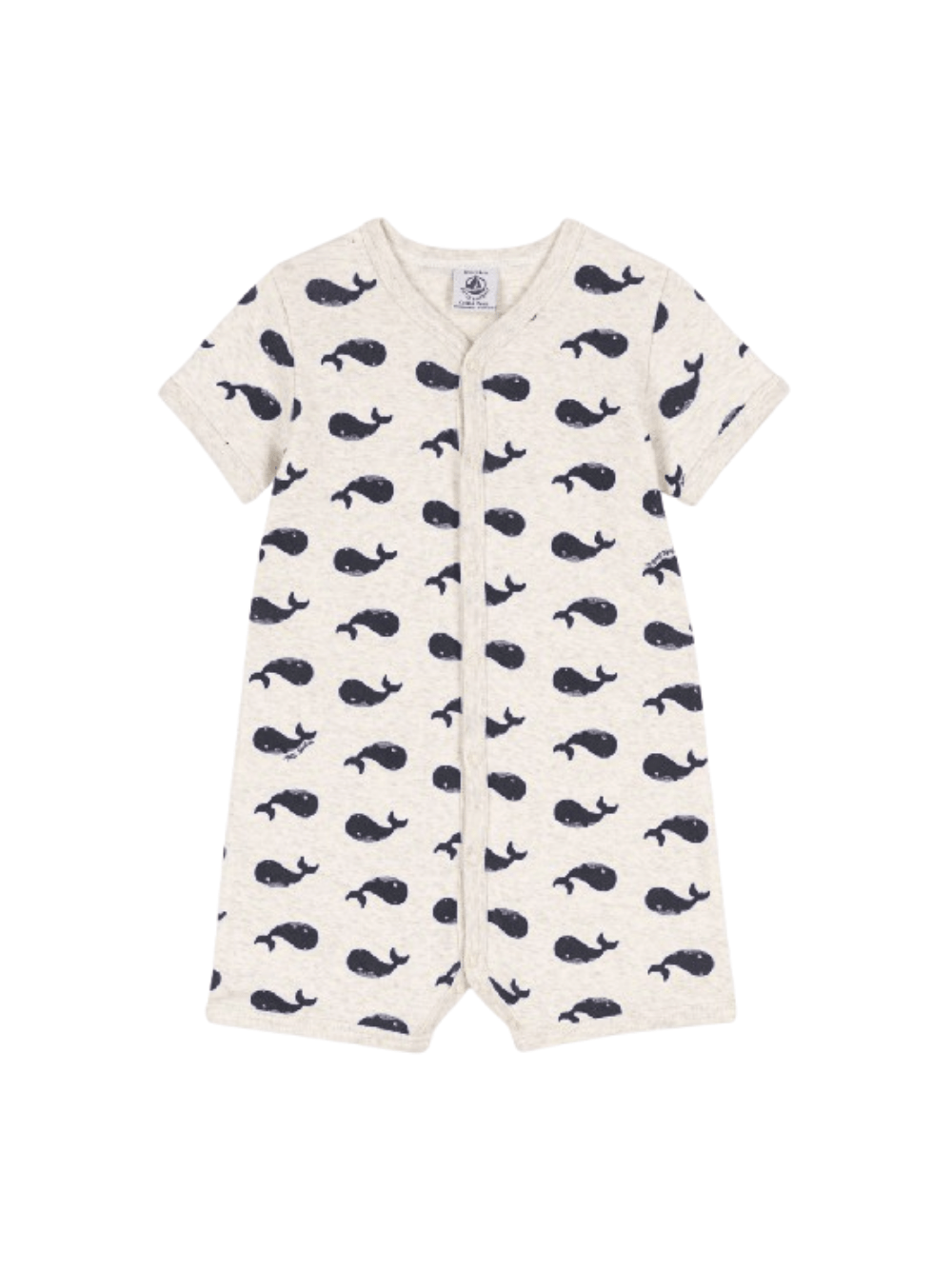 Tutina per neonati Petit Bateau beige con fantasia grafica all - over - Rubino Kids