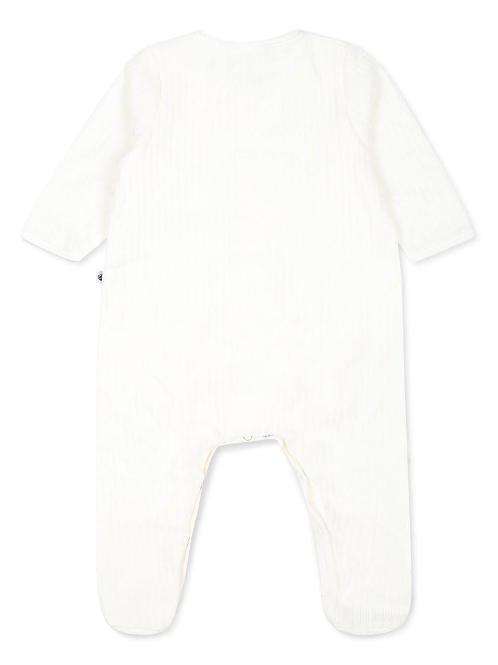 Tutina per neonati Petit Bateau bianca con motivo a cuori - Rubino Kids