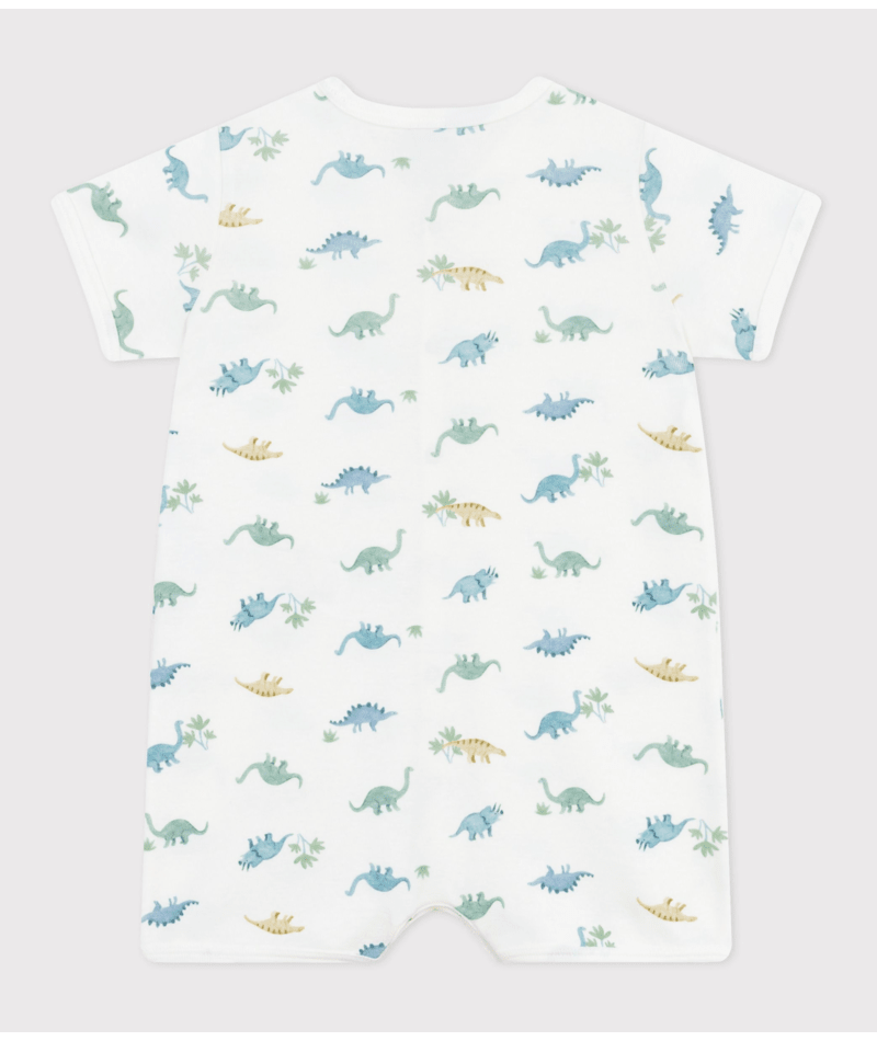 Tutina per neonati Petit Bateau bianco con stampa grafica all - over - Rubino Kids