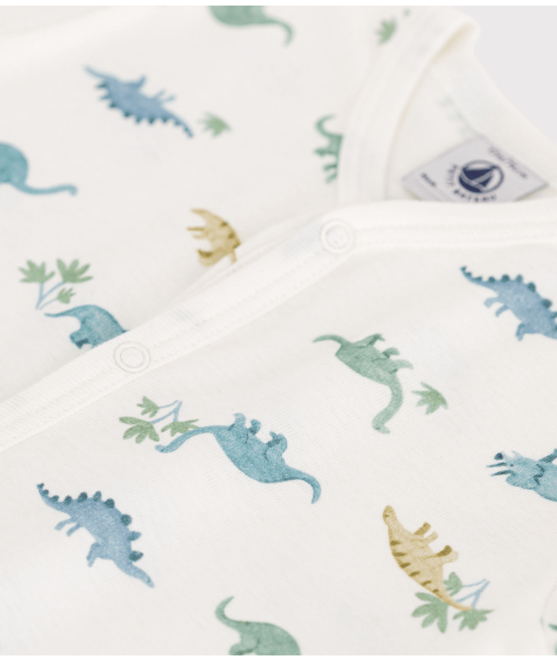 Tutina per neonati Petit Bateau bianco con stampa grafica all - over - Rubino Kids