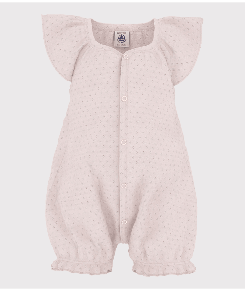 Tutina per neonati Petit Bateau rosa con dettaglio arricciature - Rubino Kids