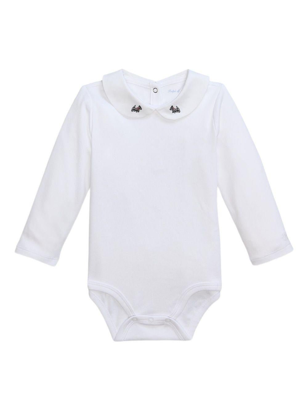 Tutina per neonati Polo Ralph Lauren Kids bianca con colletto Peter Pan - Rubino Kids