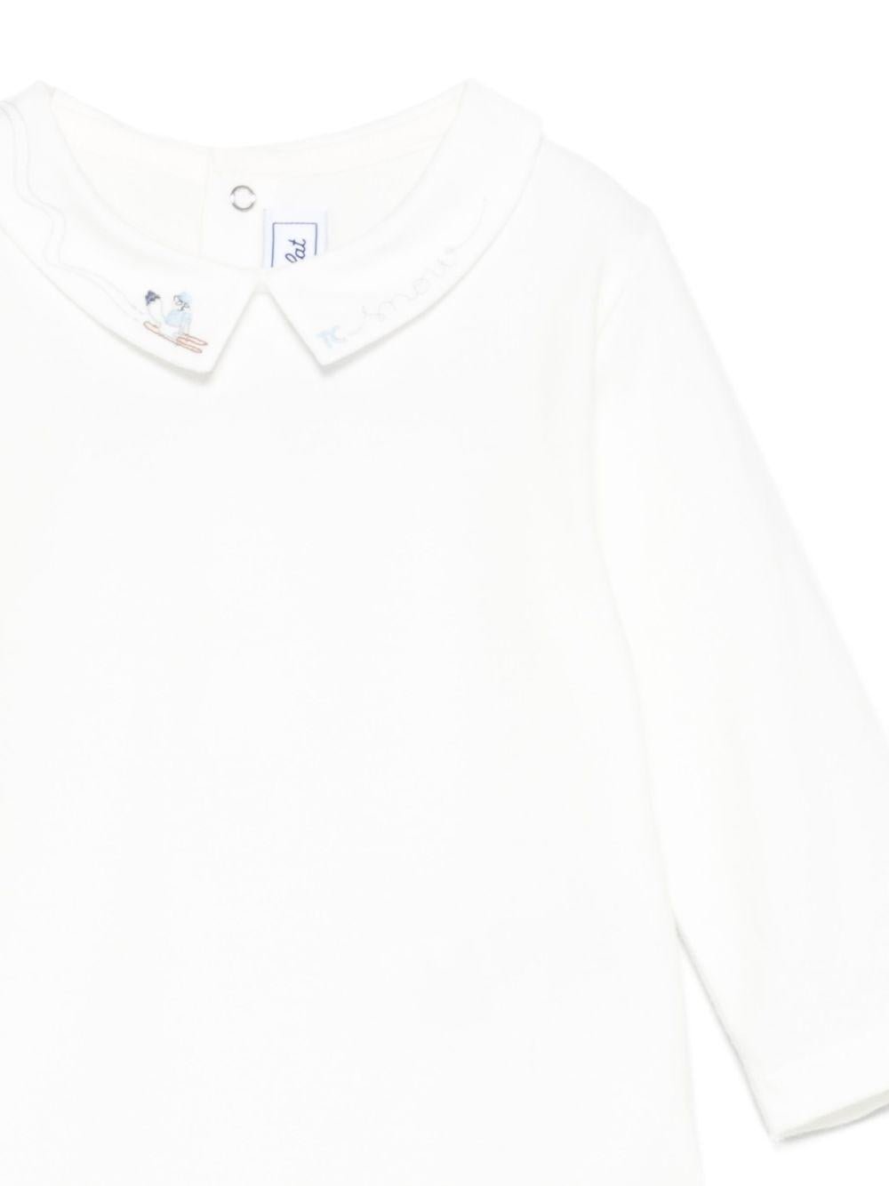 Tutina per neonati Tartine Et Chocolat bianca con colletto alla Peter Pan - Rubino Kids