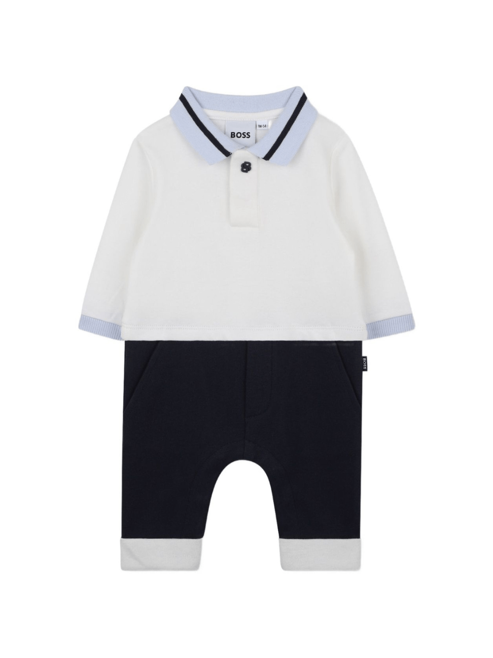 Tutina per neonato Boss Kids blu con colletto stile polo - Rubino Kids
