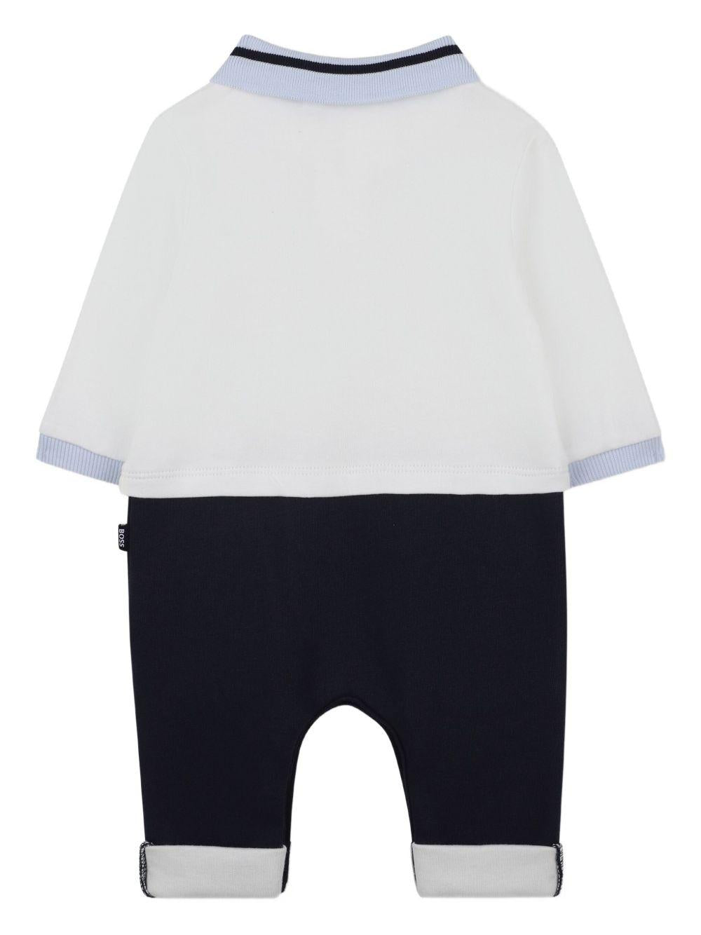 Tutina per neonato Boss Kids blu con colletto stile polo - Rubino Kids