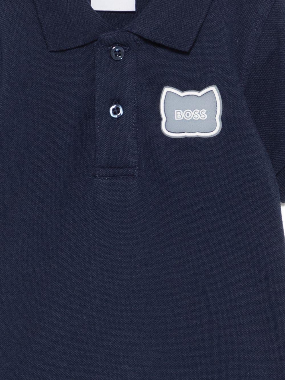 Tutina per neonato Boss Kids blu con dettaglio applicato - Rubino Kids