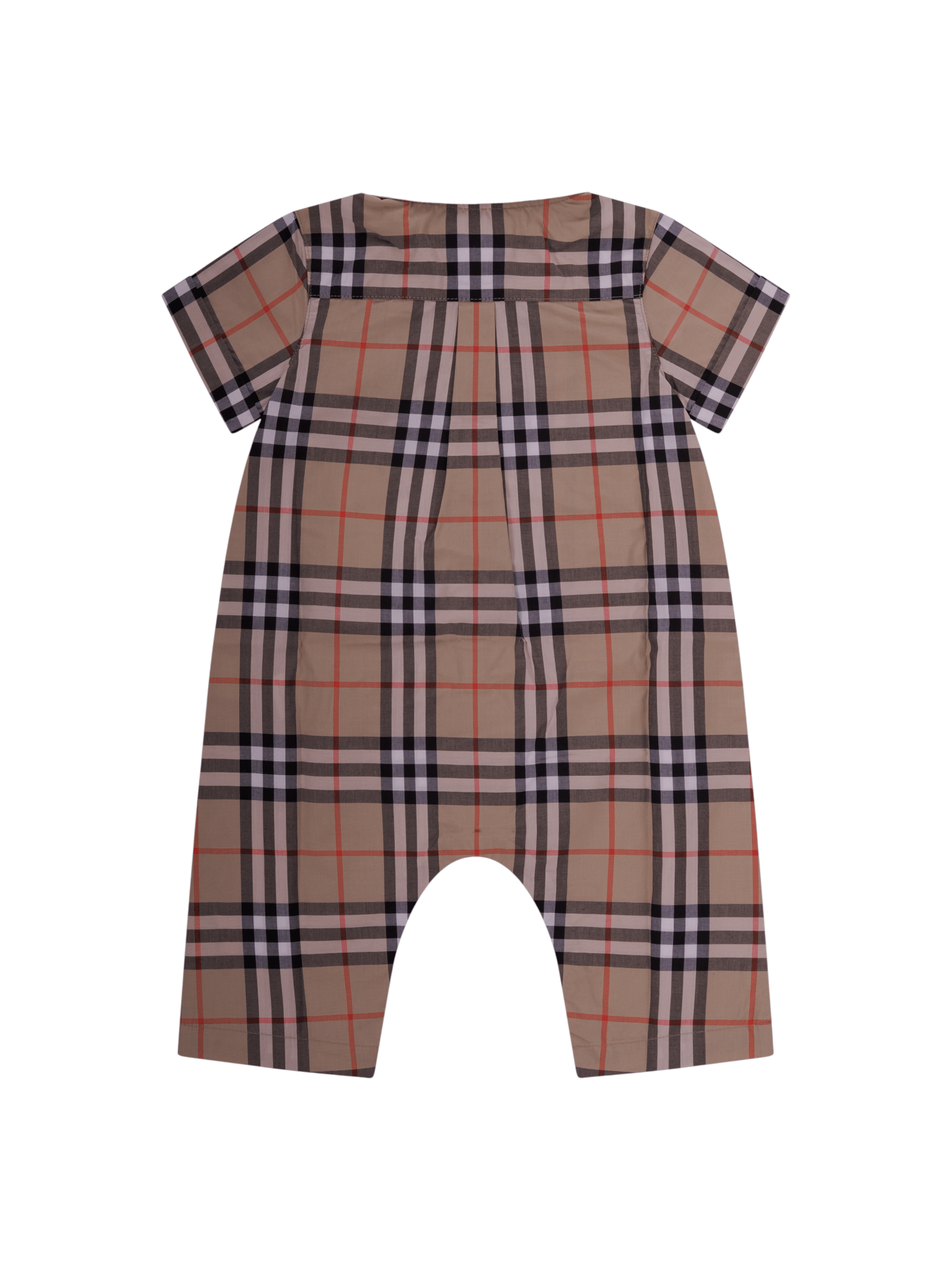 Tutina per neonato Burberry Kids beige a quadri - Rubino Kids