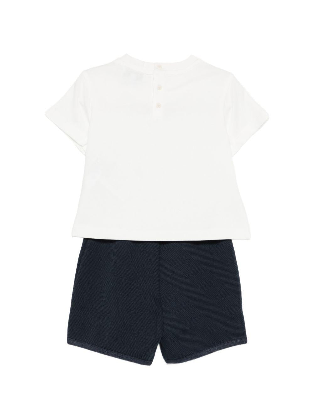 Tutina per neonato Emporio Armani Kids bianco con applicazione - Rubino Kids