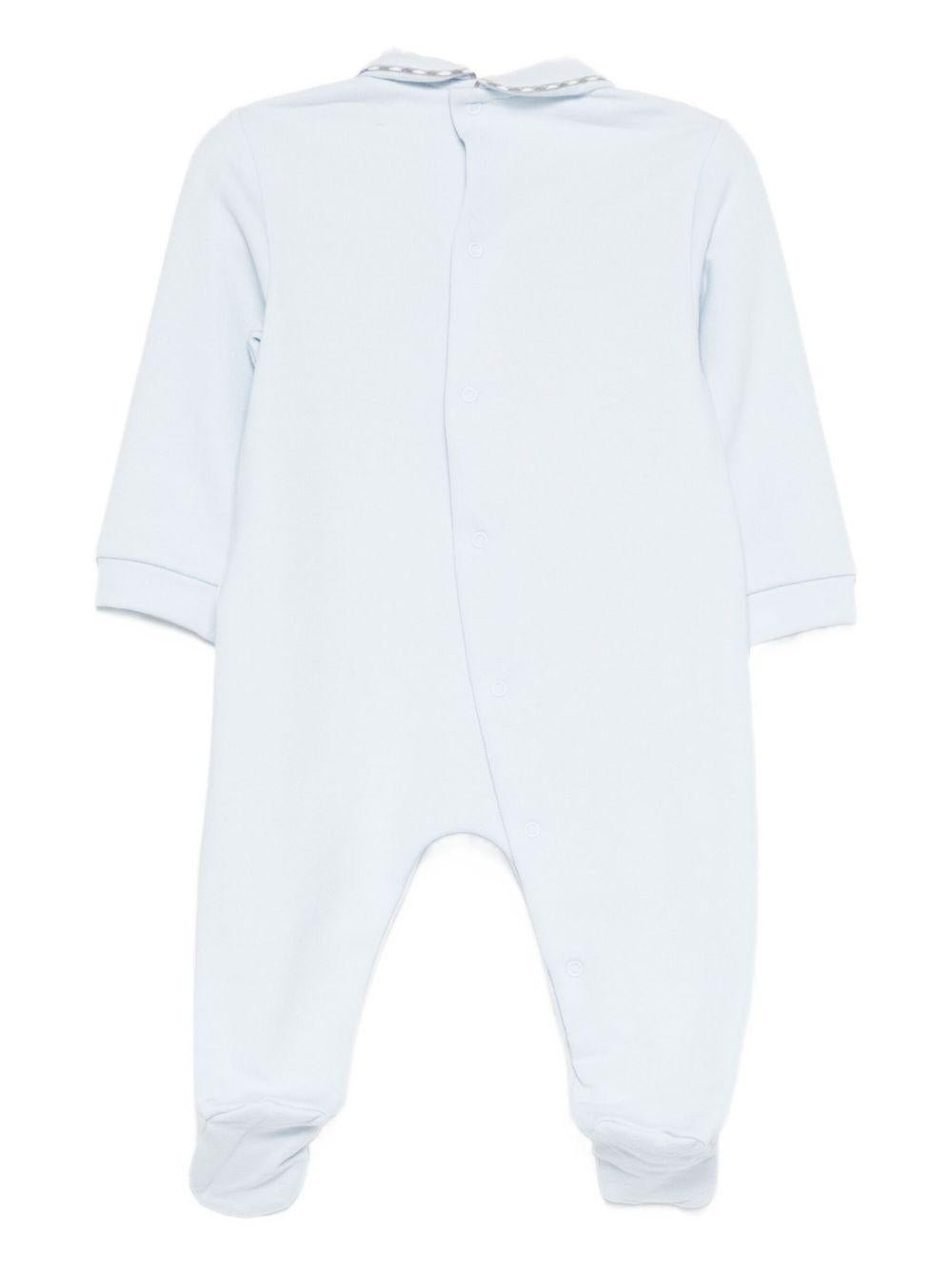 Tutina per neonato Il Gufo azzurra con colletto alla Peter Pan - Rubino Kids