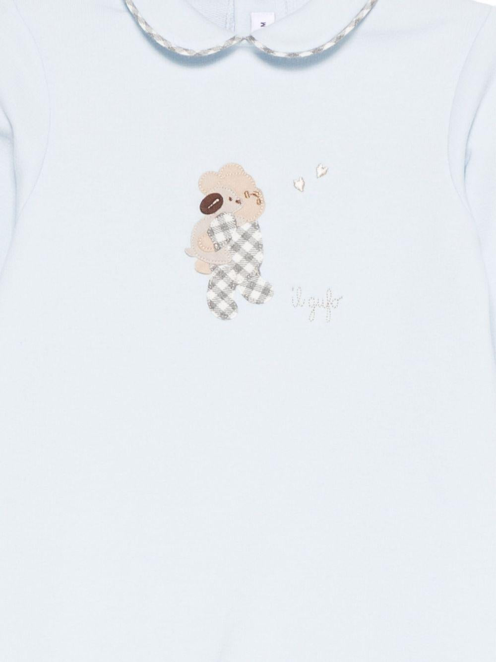 Tutina per neonato Il Gufo azzurra con colletto alla Peter Pan - Rubino Kids