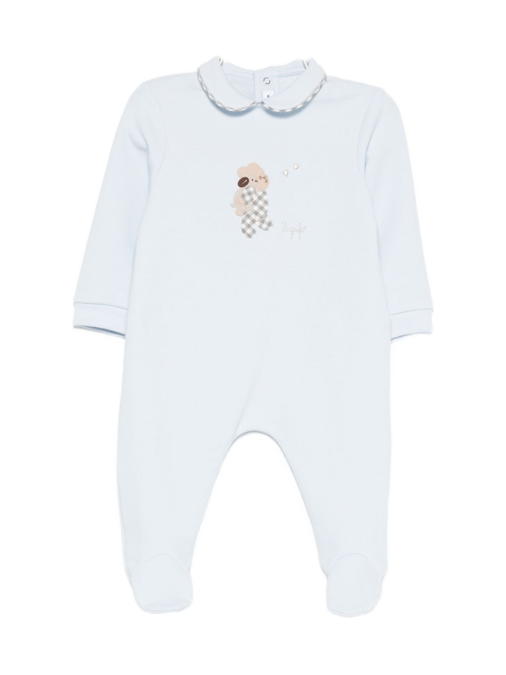 Tutina per neonato Il Gufo azzurra con colletto alla Peter Pan - Rubino Kids