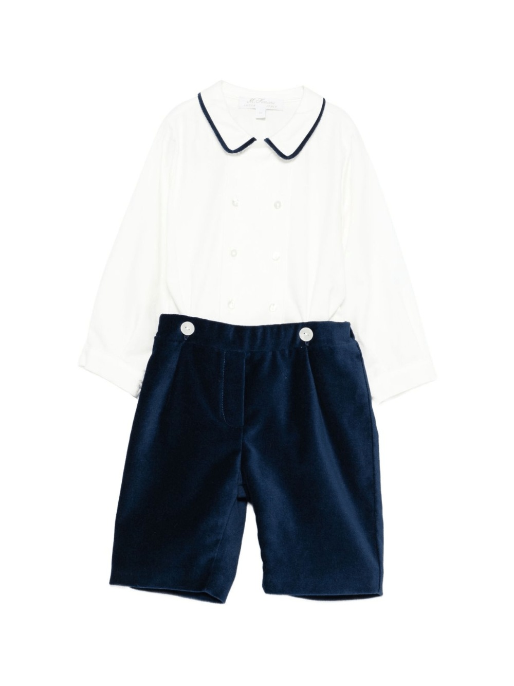 Tutina per neonato Mariella Ferrari blu con colletto classico - Rubino Kids