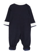 Tutina per neonato Monnalisa blu con pannello plissettato - Rubino Kids