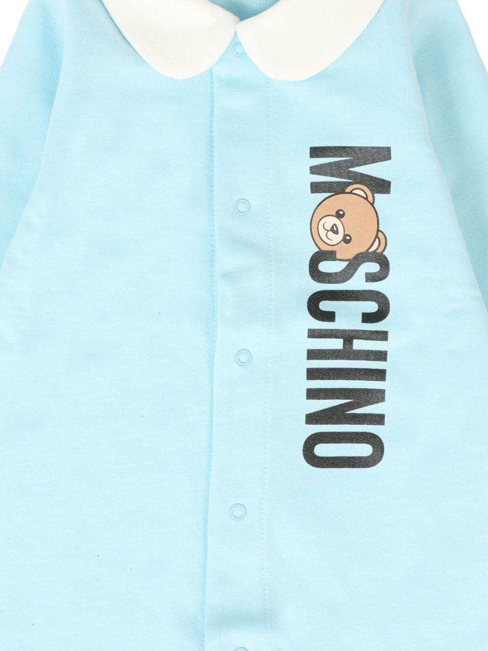 Tutina per neonato Moschino Kids azzurra con colletto alla Peter Pan - Rubino Kids