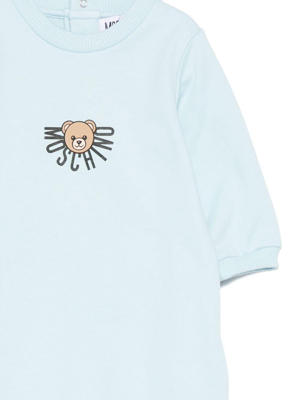 Tutina per neonato Moschino Kids azzurra con motivo Teddy Bear - Rubino Kids