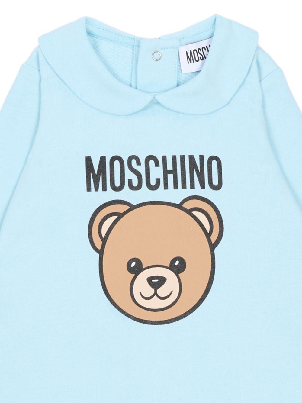 Tutina per neonato Moschino Kids azzurra con stampa Teddy Bear - Rubino Kids