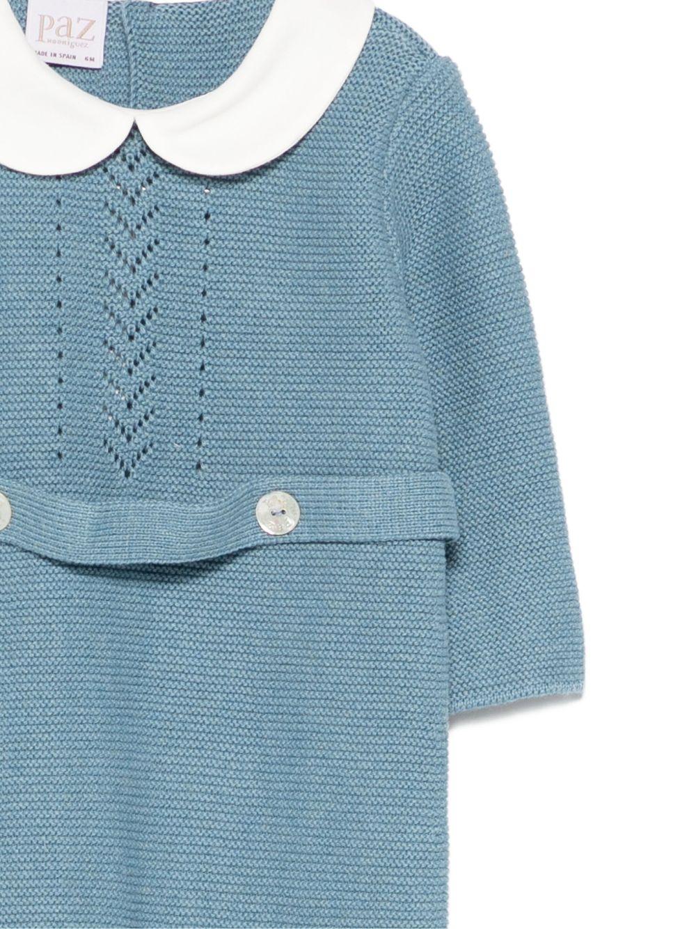 Tutina per neonato Paz Rodríguez blu con colletto alla Peter Pan - Rubino Kids