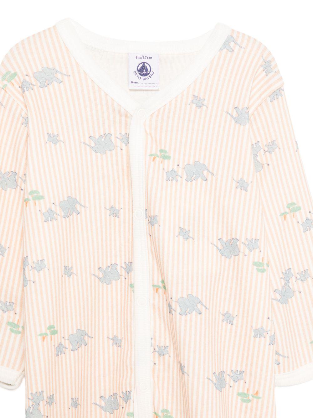 Tutina per neonato Petit Bateau arancione con stampa animali all - over - Rubino Kids