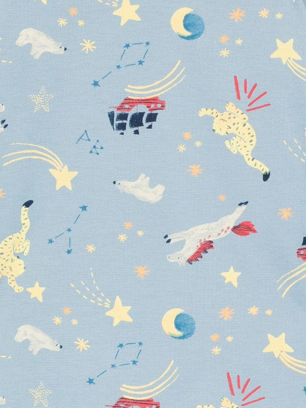 Tutina per neonato Petit Bateau azzurra con stampa all - over - Rubino Kids