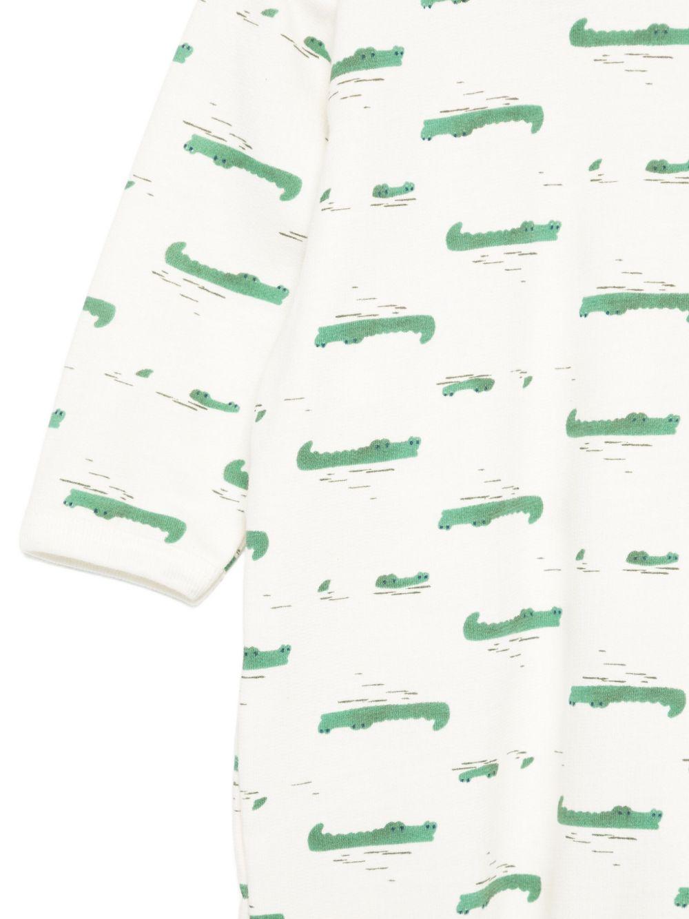 Tutina per neonato Petit Bateau bianca con stampa coccodrillo - Rubino Kids