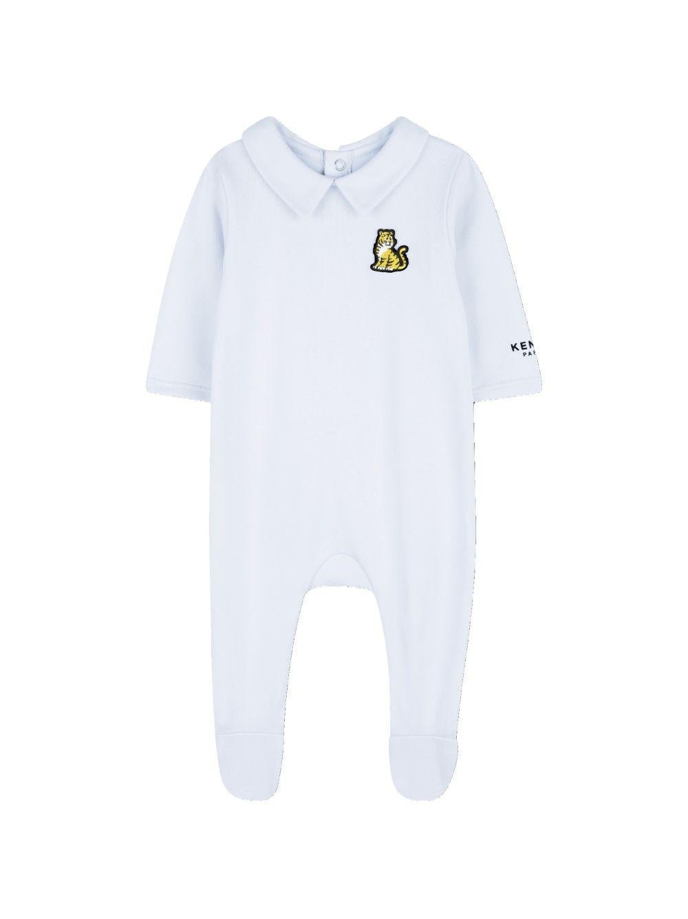 Tutine per neonata Kenzo Kids azzurro e beige con applicazioni logo - Rubino Kids
