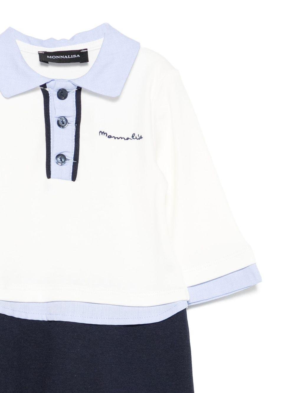 Tutine per neonato Monnalisa blu con ricamo con logo - Rubino Kids